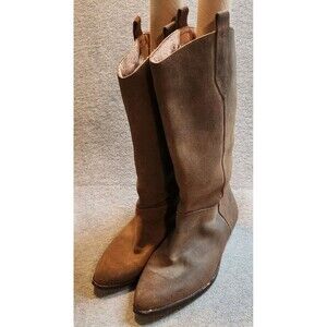 Unbranded Brown Leather Suede Lined Boots Made in Italy Size 38
